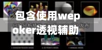 包含使用wepoker透视辅助软件的注意事项?教程”(透视)开挂详细教程的词条-第3张图片