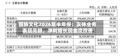 国脉文化2026年半年报：实体业务表现亮眼，净利增长现金流改善-第3张图片