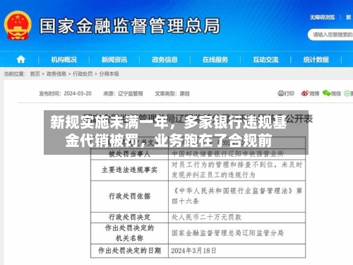 新规实施未满一年	，多家银行违规基金代销被罚，业务跑在了合规前-第3张图片