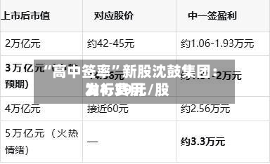 “高中签率”新股沈鼓集团：发行费用为4.39元/股-第2张图片