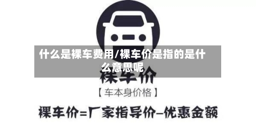 什么是裸车费用/裸车价是指的是什么意思呢-第2张图片