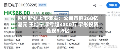 彤程新材上市破发：公司市值268亿港元 王旭宁浮亏超3000万 宇彤投资套现6.6亿-第1张图片