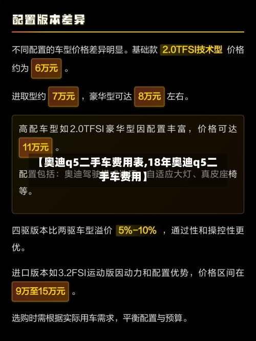 【奥迪q5二手车费用表,18年奥迪q5二手车费用】-第2张图片