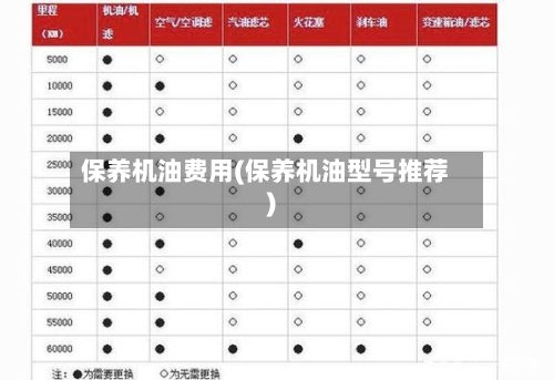 保养机油费用(保养机油型号推荐)