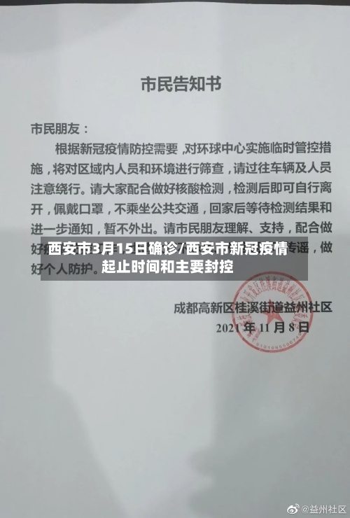 西安市3月15日确诊/西安市新冠疫情起止时间和主要封控