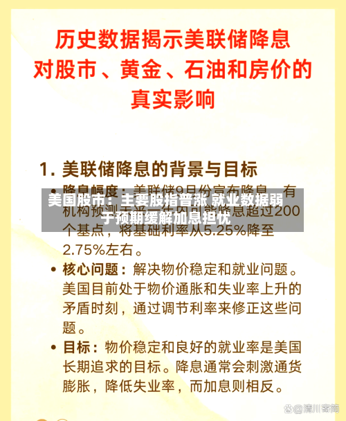 美国股市:主要股指普涨 就业数据弱于预期缓解加息担忧