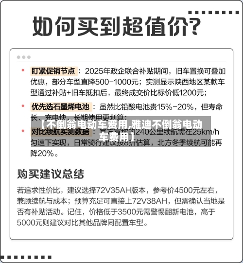 【不倒翁电动车费用,雅迪不倒翁电动车费用】-第2张图片