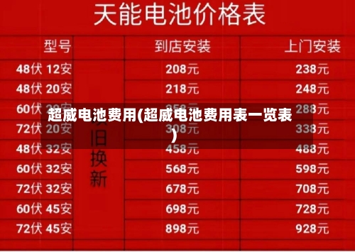 超威电池费用(超威电池费用表一览表)