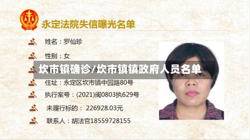 坎市镇确诊/坎市镇镇政府人员名单-第3张图片