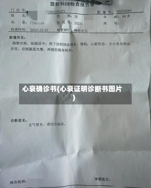 心衰确诊书(心衰证明诊断书图片)