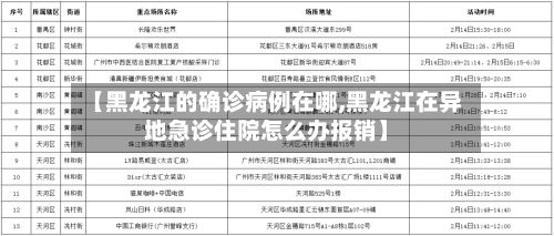 【黑龙江的确诊病例在哪,黑龙江在异地急诊住院怎么办报销】-第2张图片