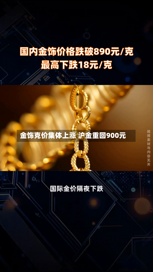 金饰克价集体上涨 沪金重回900元-第3张图片