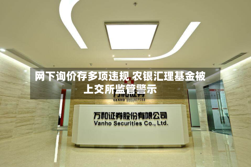网下询价存多项违规 农银汇理基金被上交所监管警示